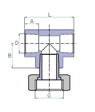 На фото Hi-Therm PP-R tee with union nut